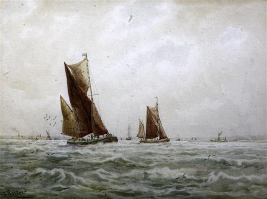 George Stanfield Walters (1838-1924) Shipping off the coast 9.5 x 13in.